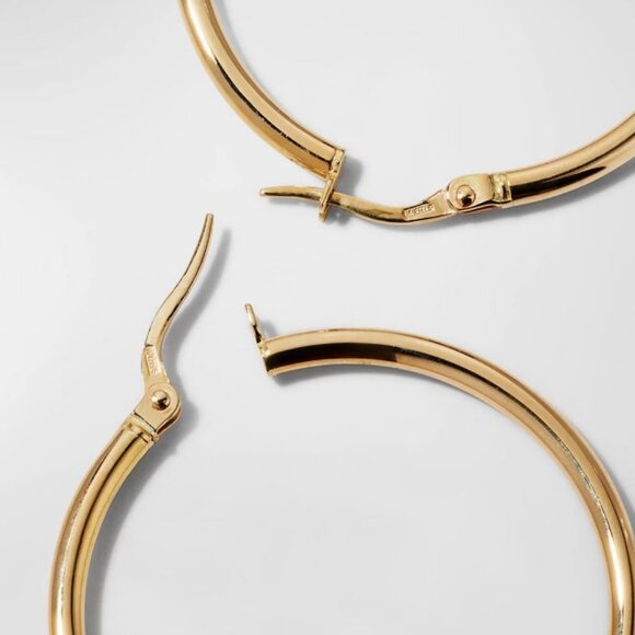 ROBERTO COIN DESIGNER GOLD THE PERFECT HOOP MEDIUM 18KYG EARRINGS Retail $1330 - Picture 2 of 7